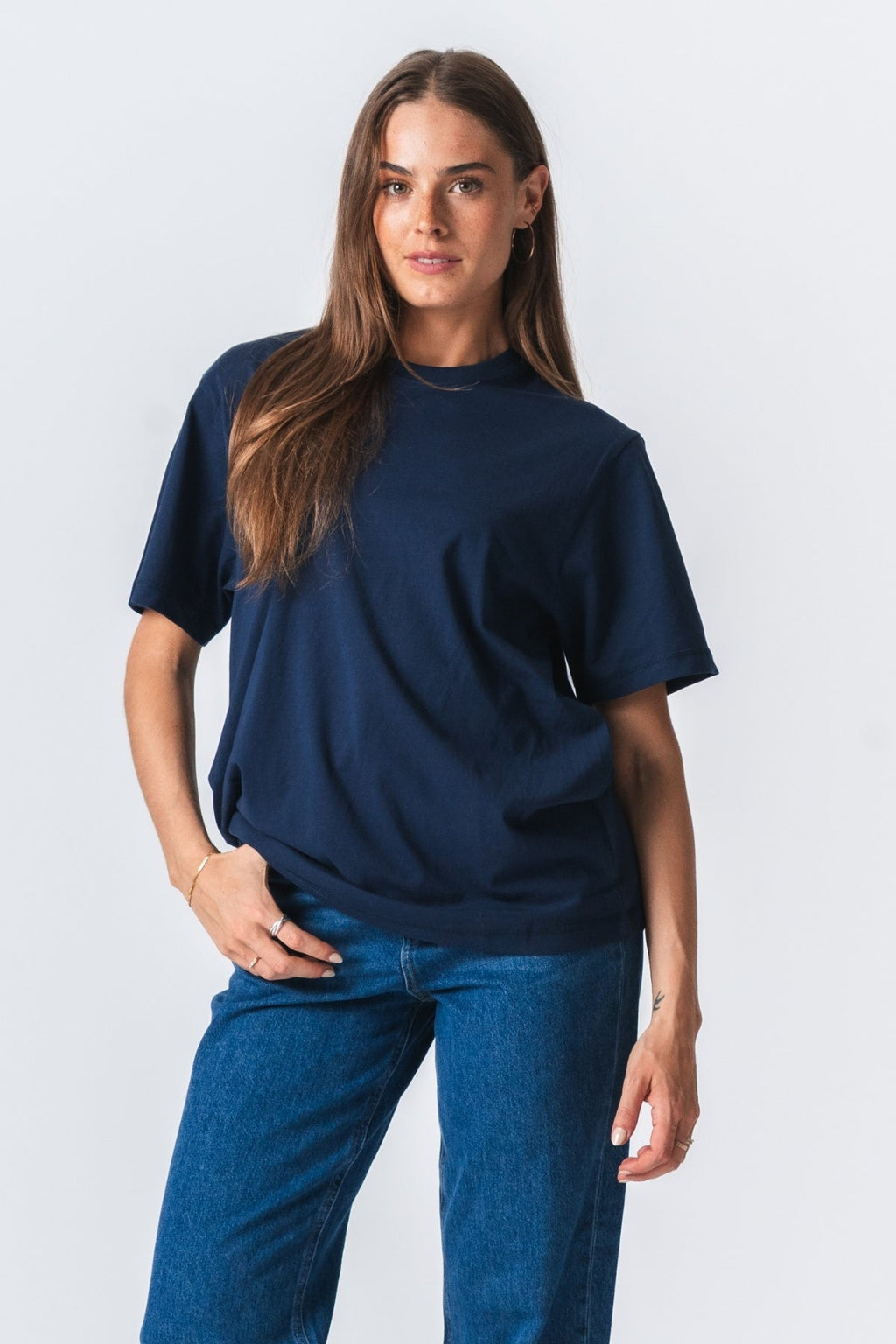 Boxfit T-shirt - Marineblå