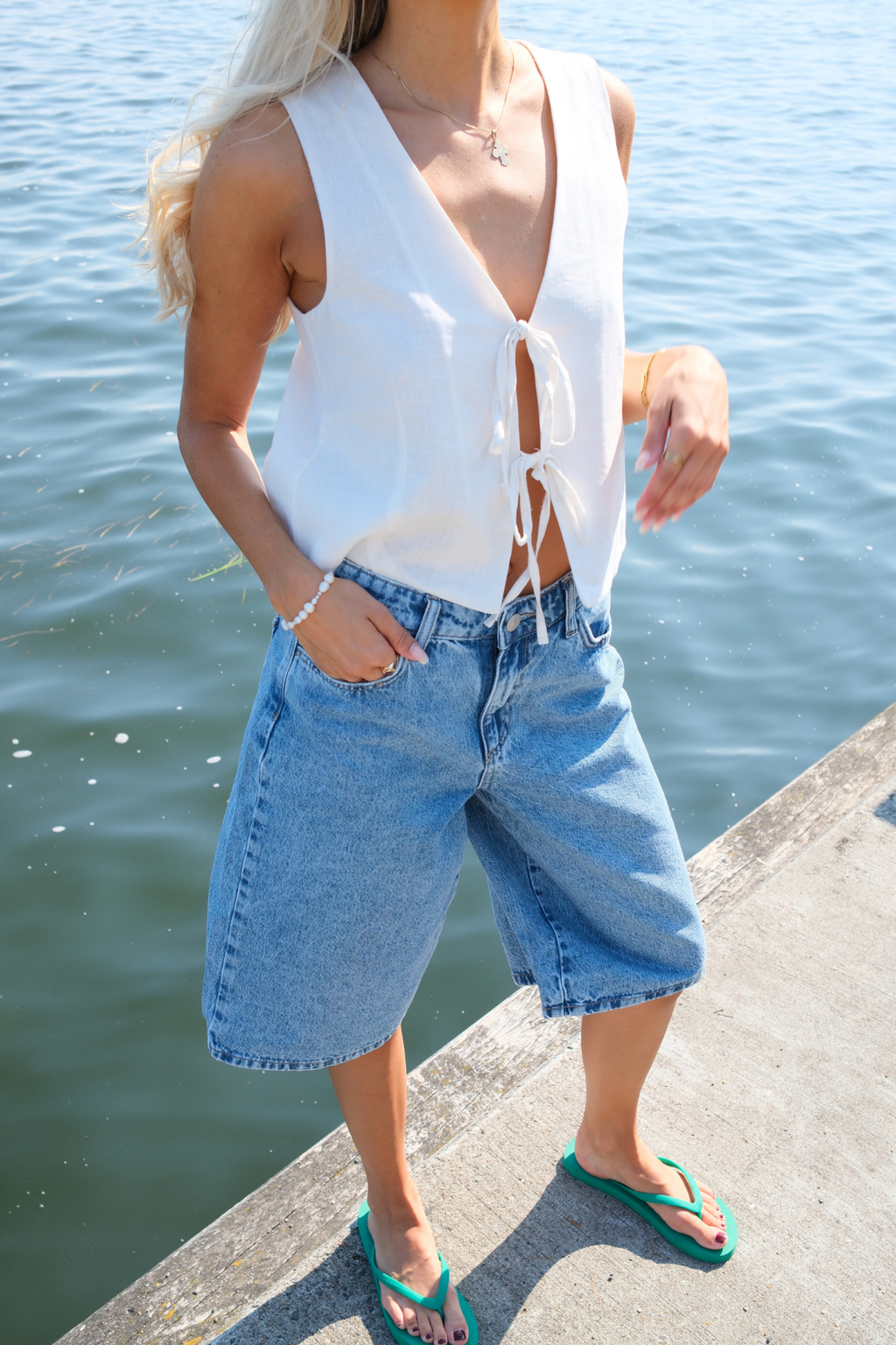 Linned Vest - Off White