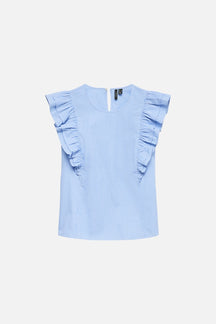Aila Top - Little Boy Blue / Hvid