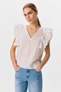 Hope Papaya Nour S/S Top - Hvid Sand