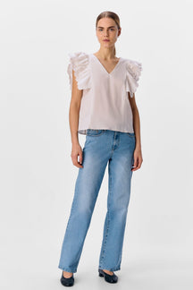 Hope Papaya Nour S/S Top - Hvid Sand