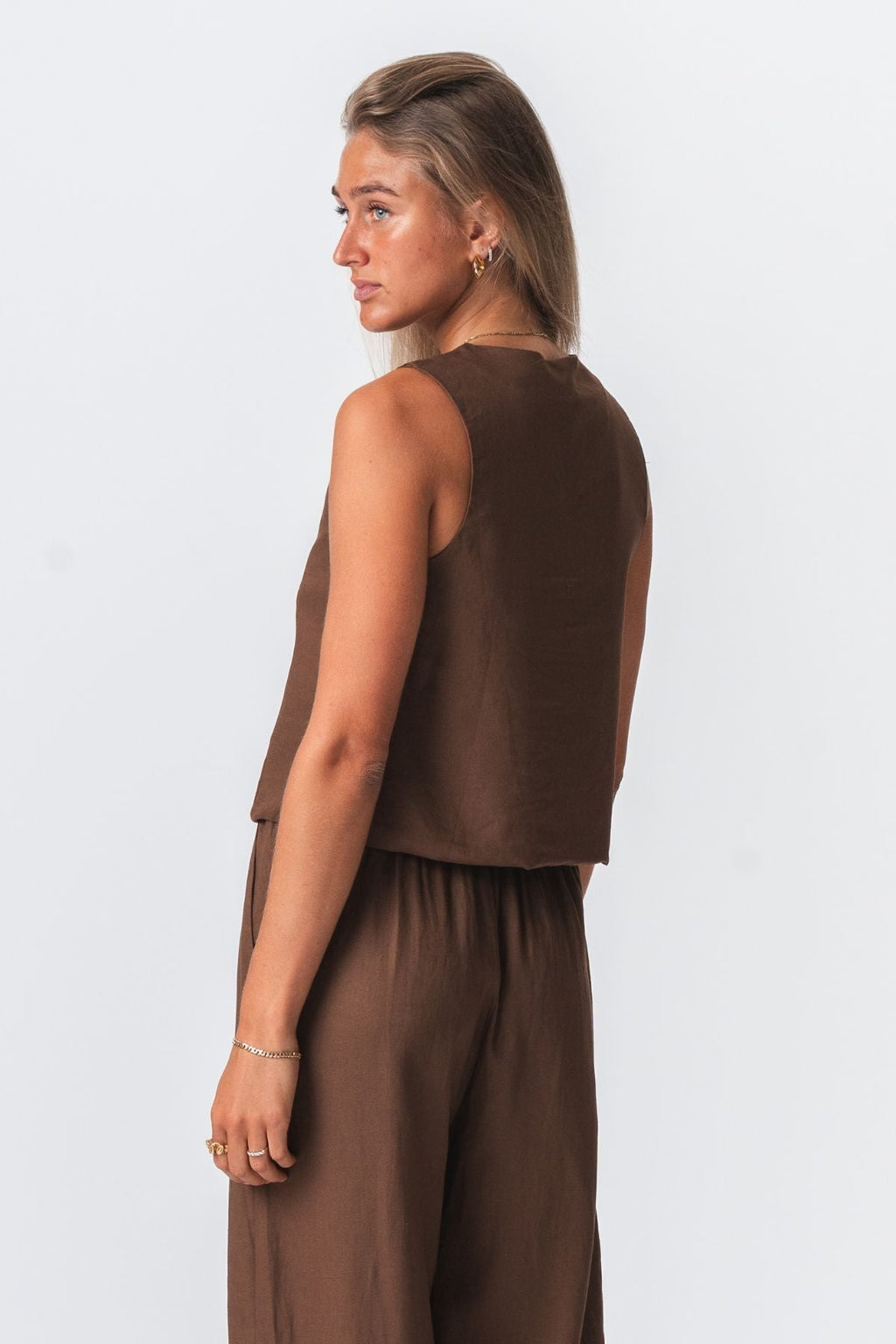 Linned Vest - Brun
