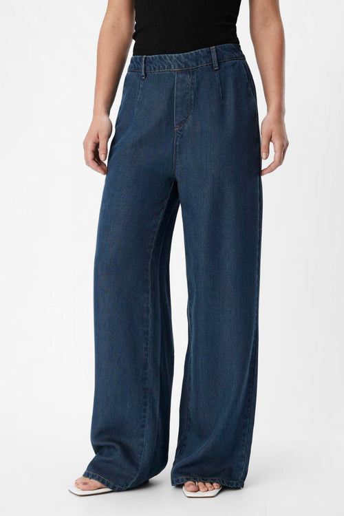 Frame Lisa Vide Bukser - Mørkeblå Denim Rinse Wash