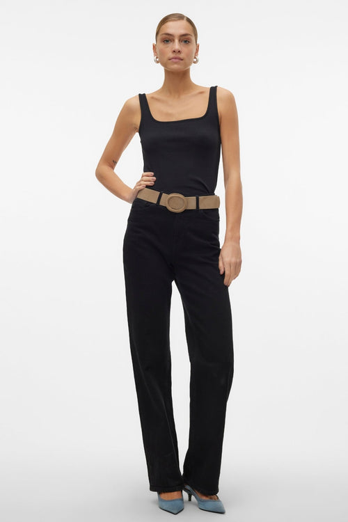 Chloe Kort Firkantet Top - Sort