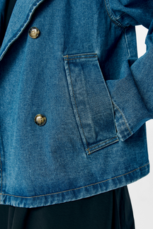 Tilla Gro L/S Denimjakke - Mellemblå Denim