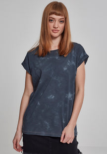 Ladies Batik Dye Extended Shoulder Tee - Dark Grey