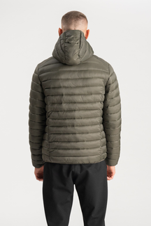 Hooded Light Puffer Jacket - Oliven