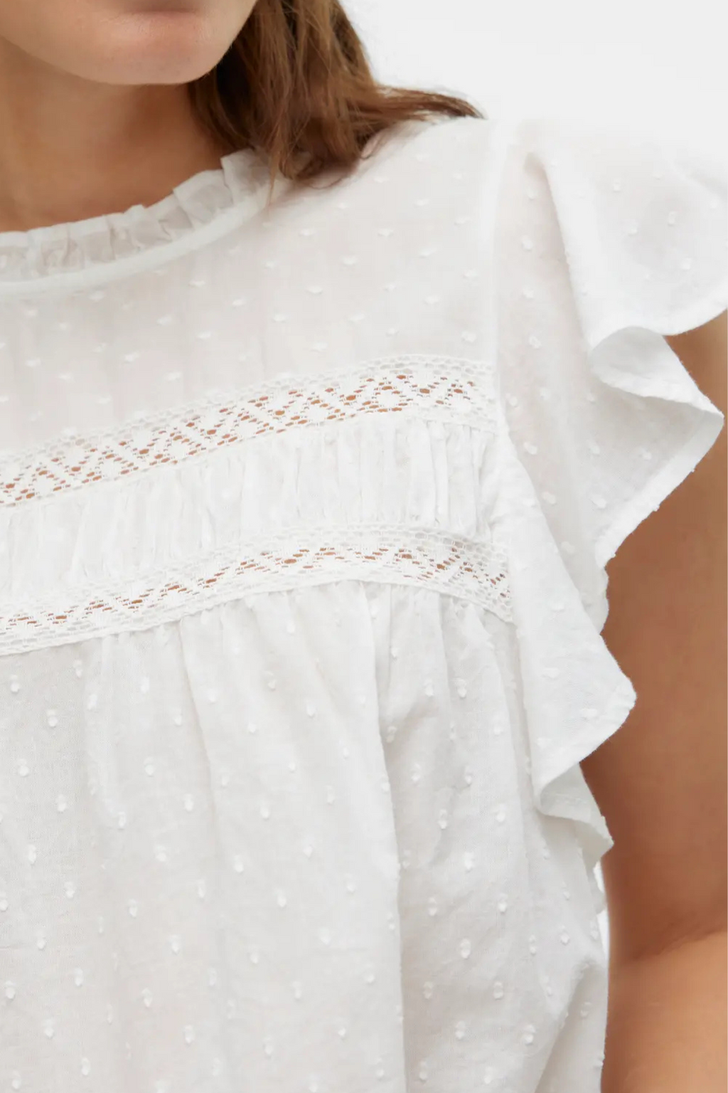 Trine Lace Top - Sne Hvid