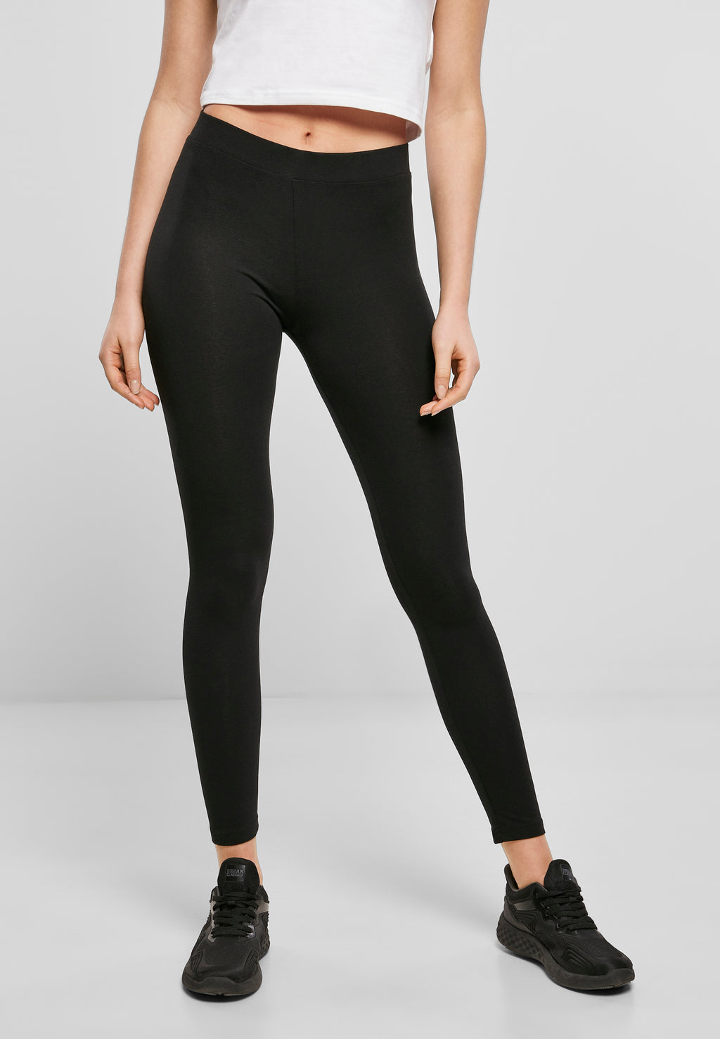 Ladies Stretch Jersey Leggings - Sort