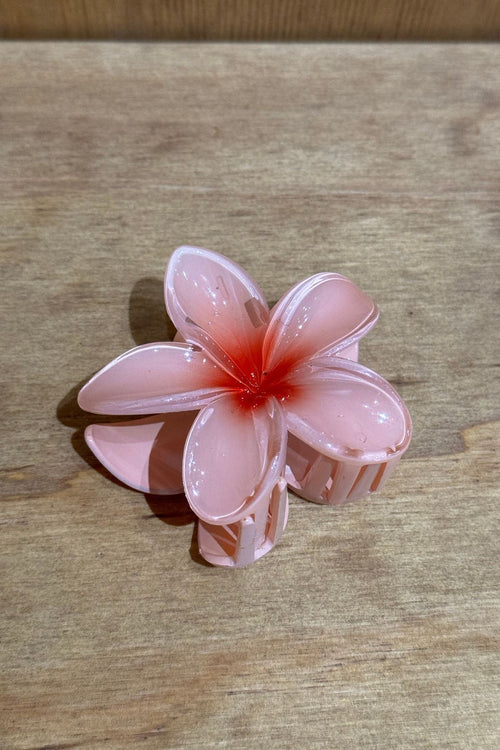 Blomstret Hårklemme - Pink/Rød