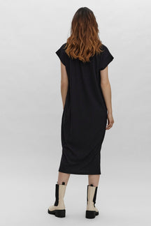 Phoenixy Cap Sleeve Læglang Kjole - Sort