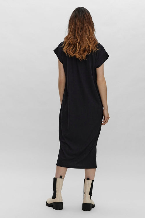 Phoenixy Cap Sleeve Læglang Kjole - Sort