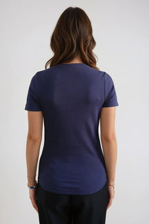 Basic Tight T-shirt - Navy
