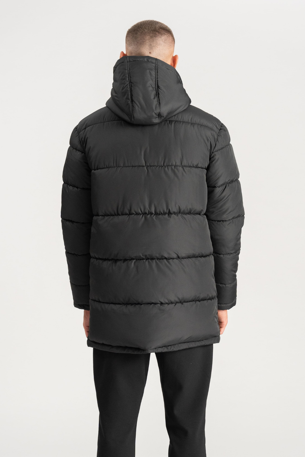 Long Puffer Jacket - Sort