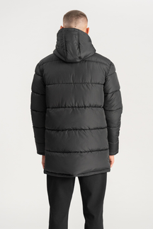 Long Puffer Jacket - Sort