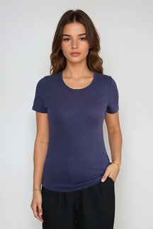 Basic Tight T-shirt - Navy
