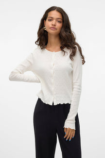 Isa O-Neck Cardigan - Sne Hvid
