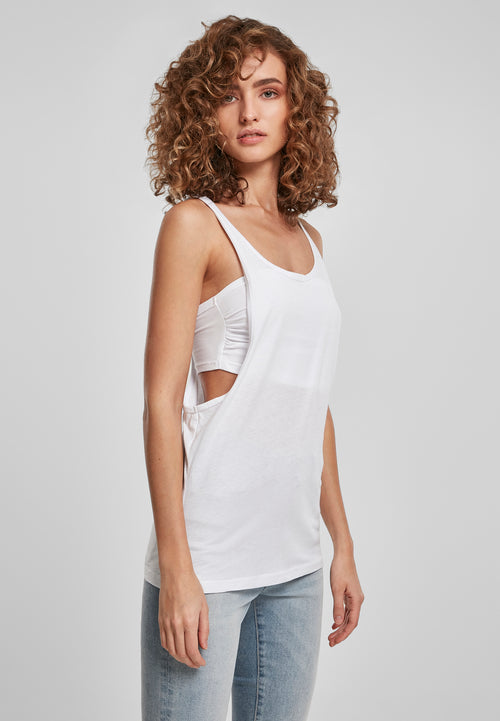 Ladies Loose Tank - White