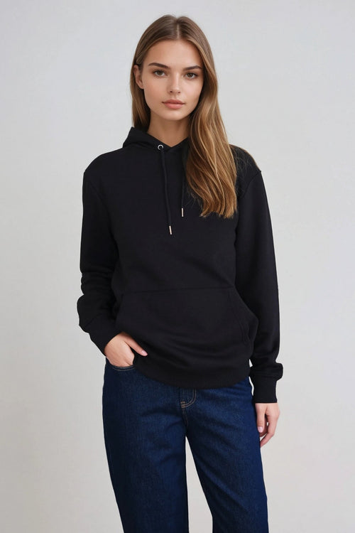 Sweatshirt Hættetrøje - Sort