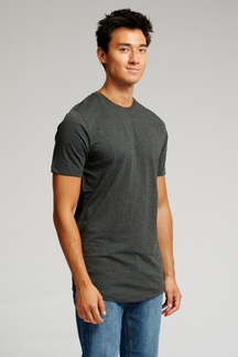 Long T-shirt - Mørkegrå Meleret