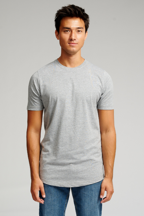 Long T-shirt - Grå Meleret