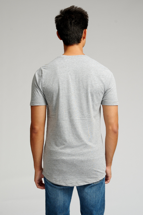 Long T-shirt - Grå Meleret