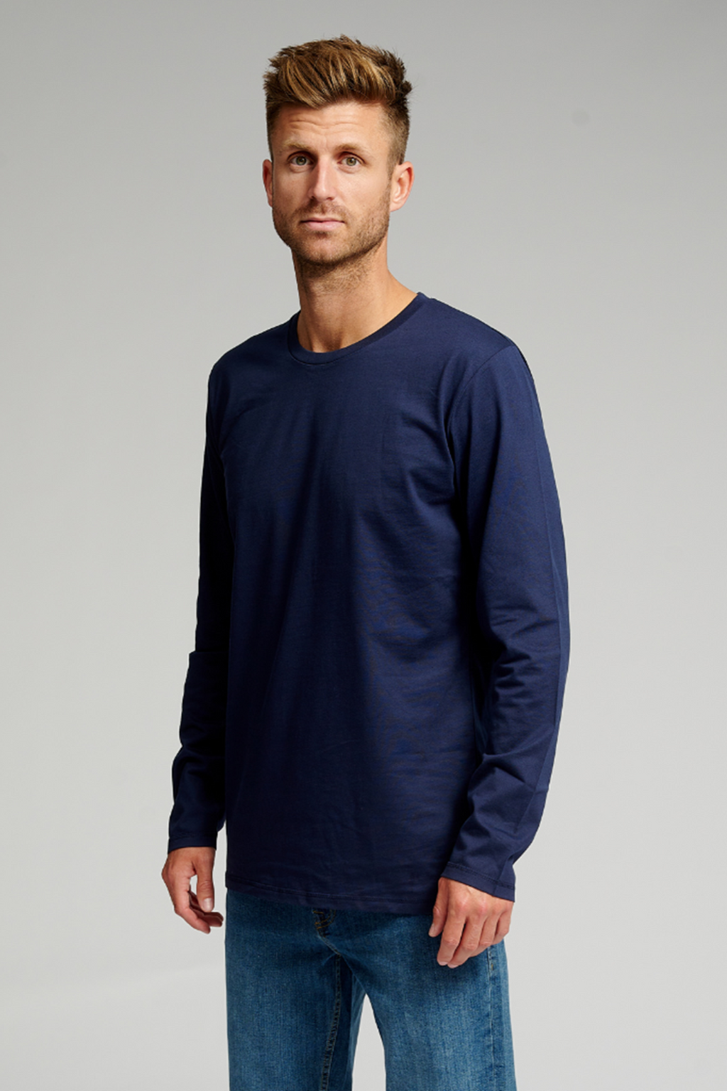 Basic Langærmet T-shirt - Navy