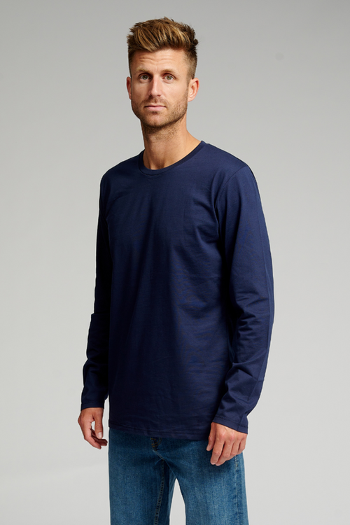 Basic Langærmet T-shirt - Navy