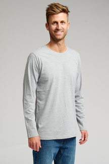Basic Langærmet T-shirt - Grå