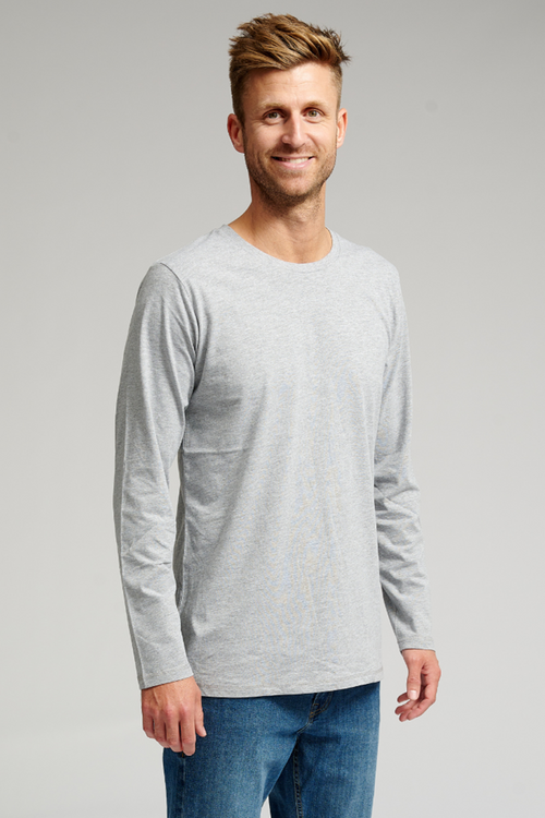 Basic Langærmet T-shirt - Grå