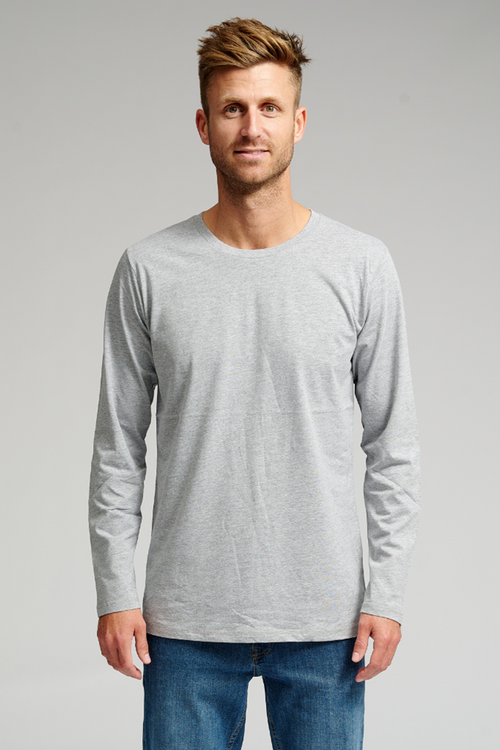 Basic Langærmet T-shirt - Grå