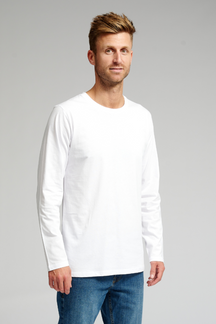 Basic Langærmet T-shirt - Hvid
