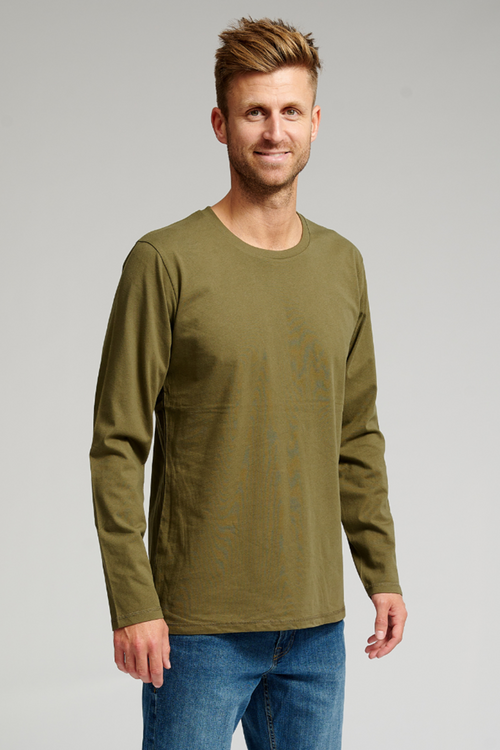Basic Langærmet T-shirt - Armygrøn
