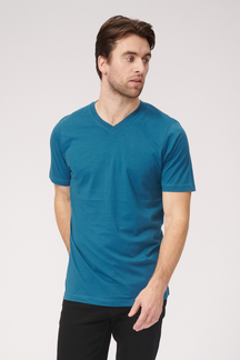 Basic Vneck t-shirt - Petroleum Blå