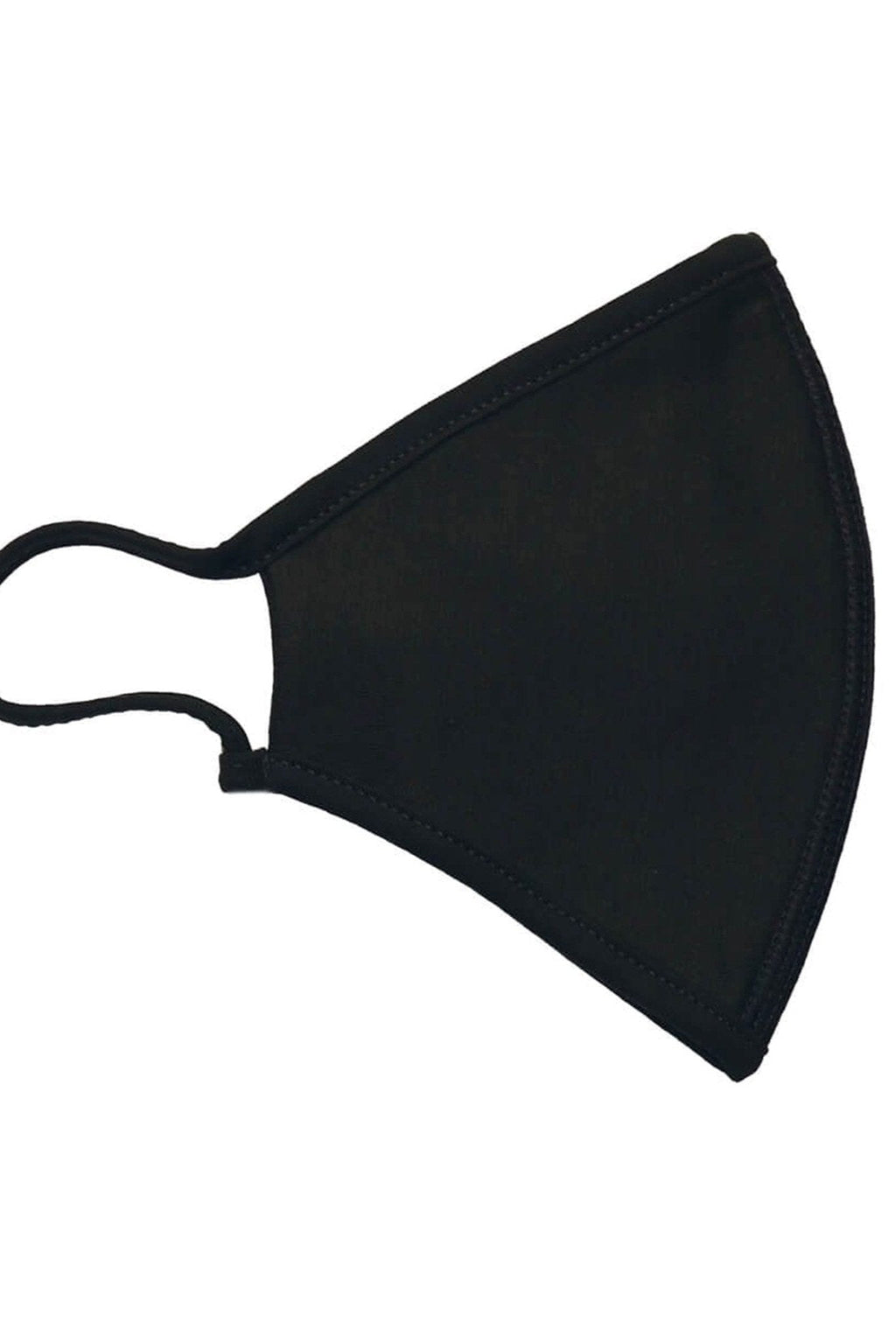 Stofmaske med 3 lag - Sort (økologisk bomuld)