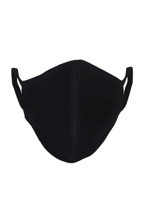 Stofmaske med 3 lag - Sort (økologisk bomuld)