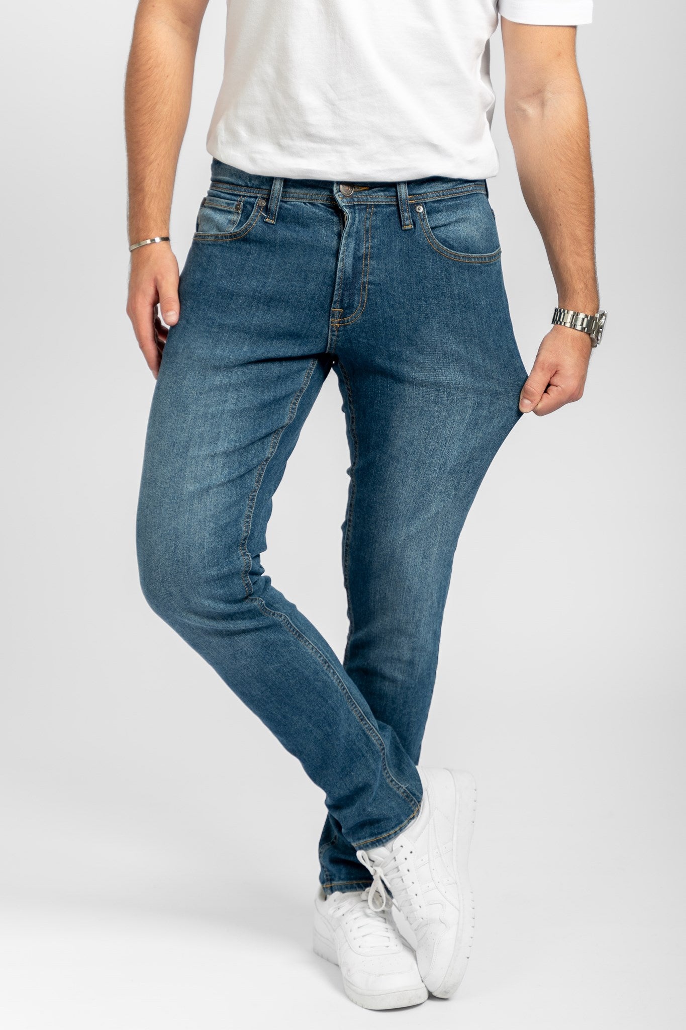 De Originale Performance Jeans (Slim) - Medium Blue Denim - TeeShoppen - Blå 2
