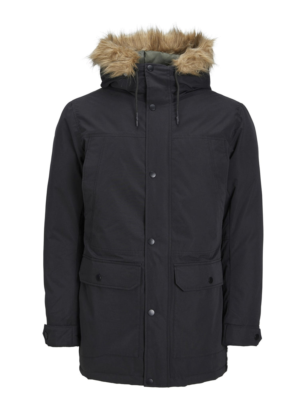 Klassisk Lang Parka Jakke - Sort