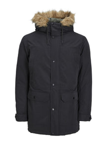 Klassisk Lang Parka Jakke - Sort