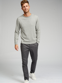 Basic Knit Crewneck - Lysegrå Meleret