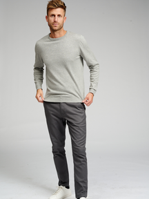 Basic Knit Crewneck - Lysegrå Meleret