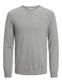 Basic Knit Crewneck - Lysegrå Meleret