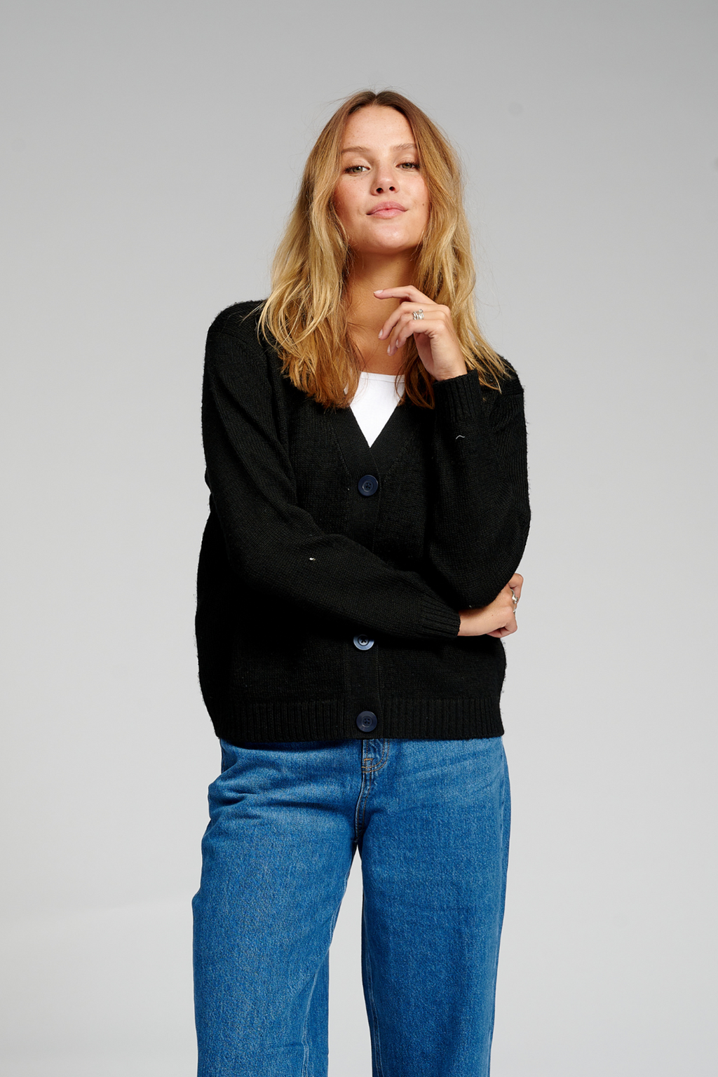 Strikket Cardigan - Sort