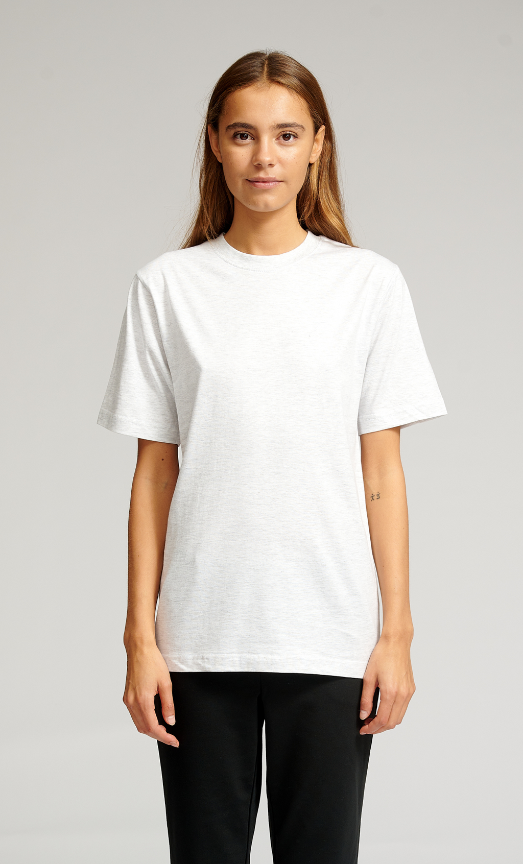 Oversized T-shirt - Lysegrå Meleret