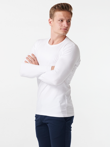 Langærmet Muscle T-shirt - Hvid