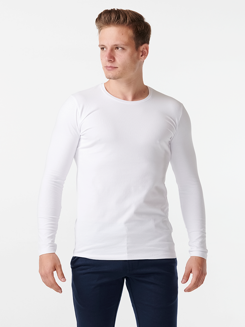 Langærmet Muscle T-shirt - Hvid