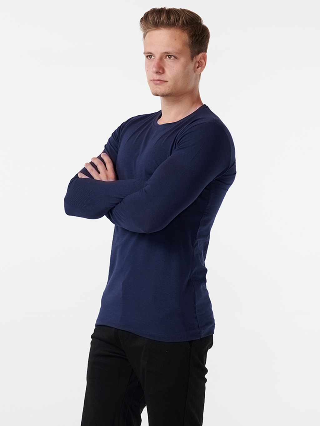 Langærmet Muscle T-shirt - Navy