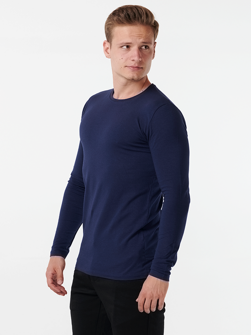 Langærmet Muscle T-shirt - Navy