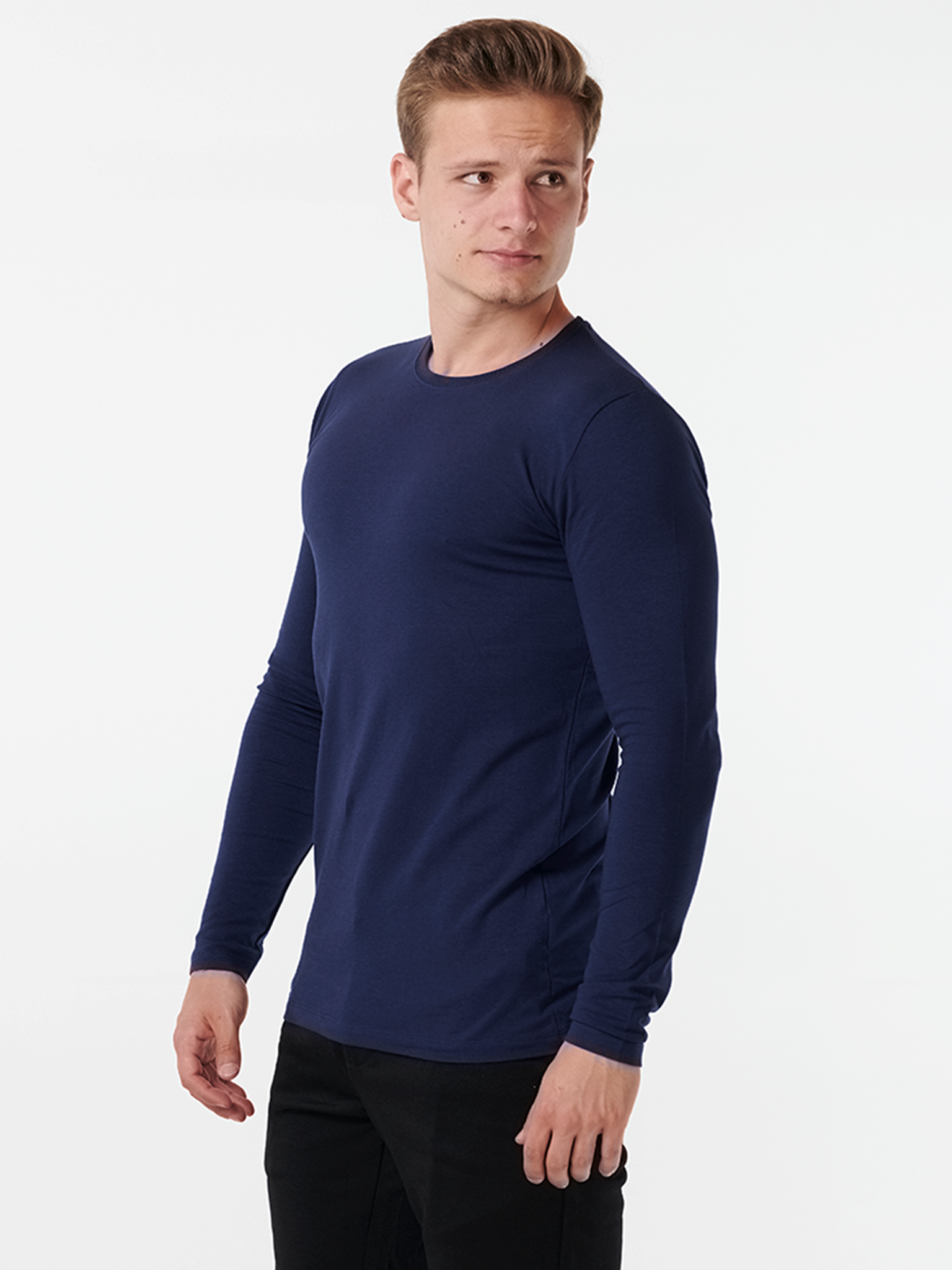 Langærmet Muscle T-shirt - Navy - TeeShoppen - Blå 3