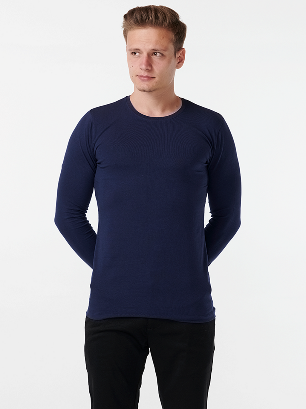 Langærmet Muscle T-shirt - Navy